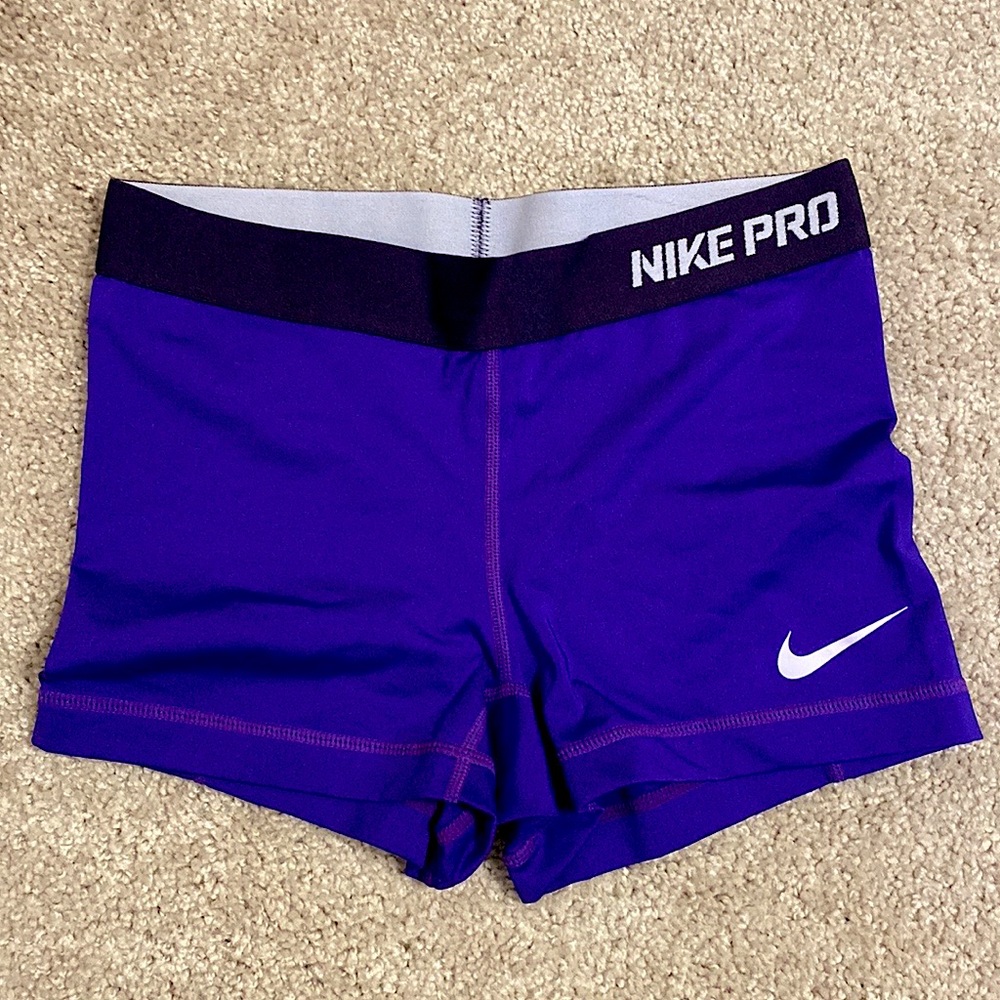 Purple Nike Pro shorts